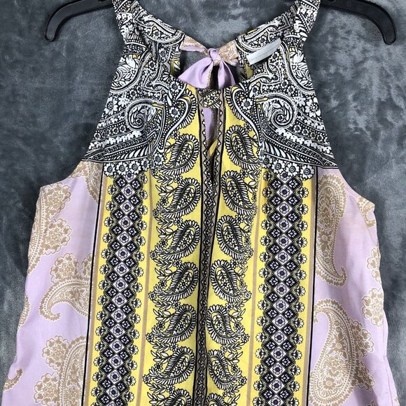 New York And Company Tops Medium Women’s Yellow And Lavender Shirt - Picture 2 of 14